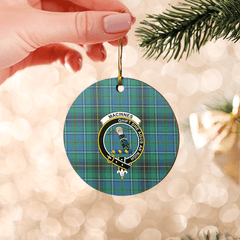 Clan MacInnes Ancient Tartan Crest Round Ceramic Ornament GB78 MacInnes Ancient Tartan Tartan Christmas