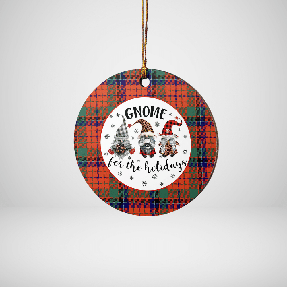 Clan Nicolson Ancient Tartan Tartan Crest Gnome Round Ceramic Ornament PB13 Nicolson Ancient Tartan Tartan Christmas