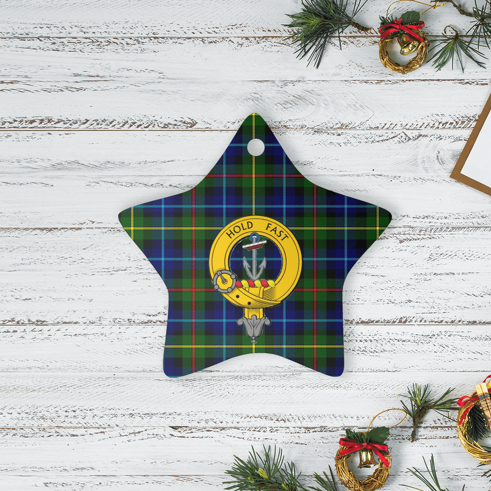 Clan Smith Modern Tartan Crest Star Ceramic Ornament VE62 Smith Modern Tartan Tartan Christmas