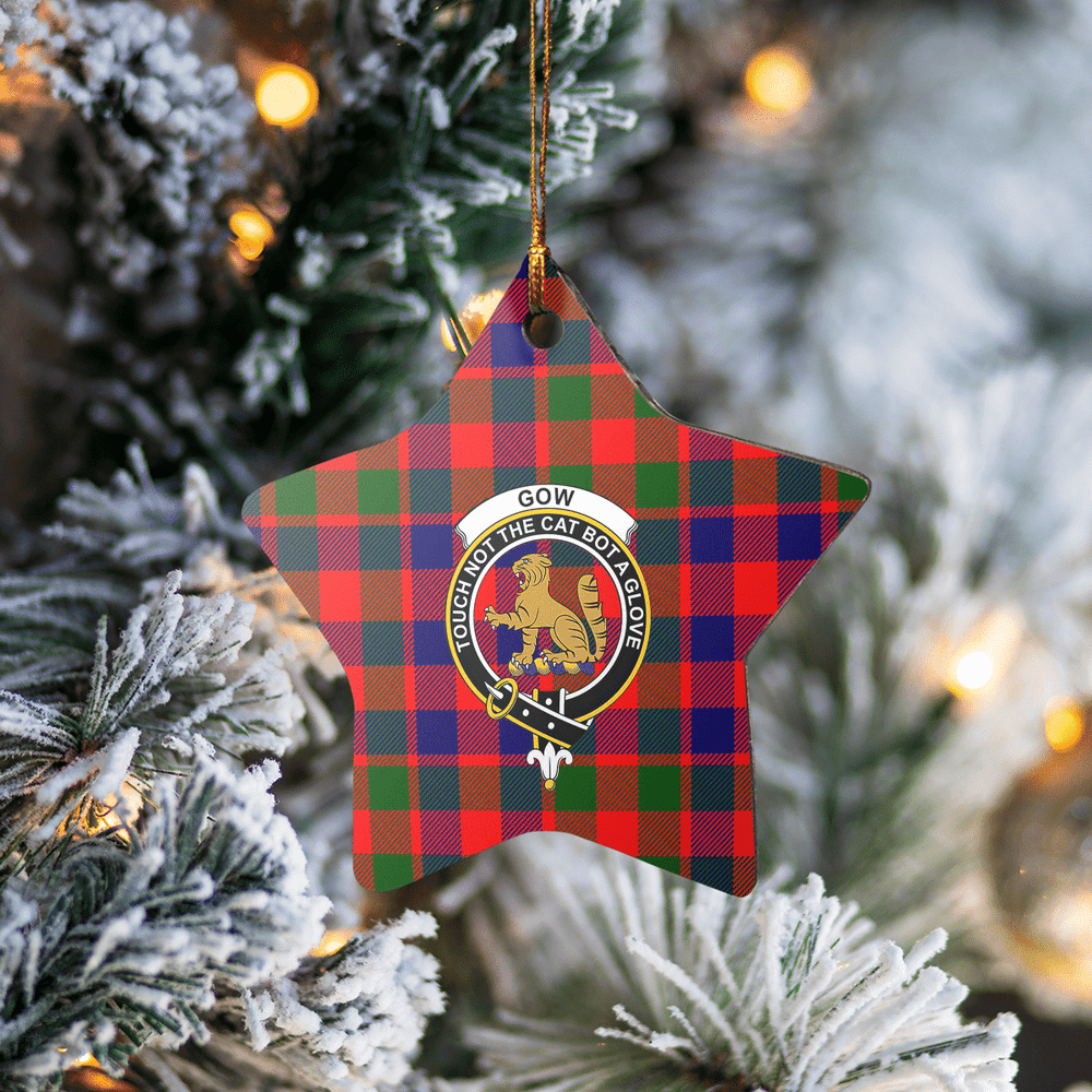 Clan Gow Modern Tartan Crest Star Ceramic Ornament OU10 Gow Modern Tartan Tartan Christmas