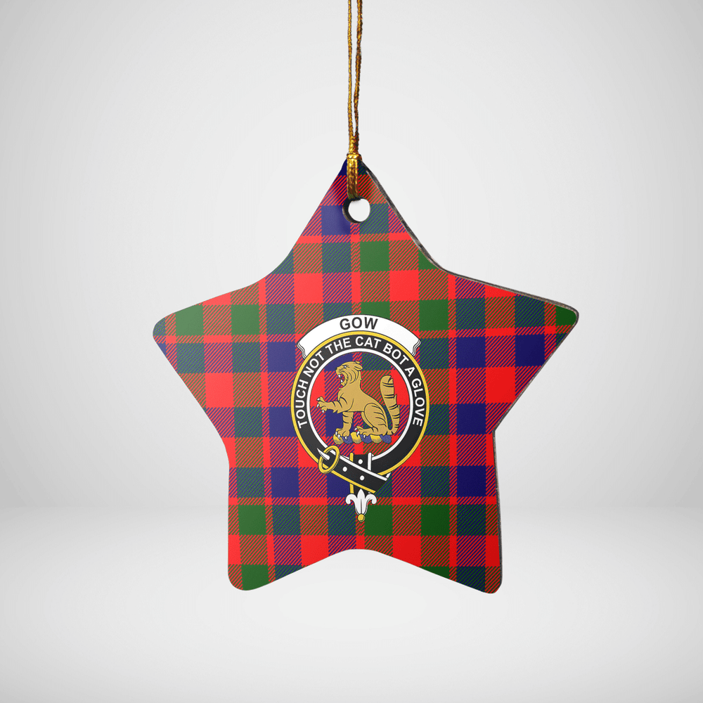 Clan Gow Modern Tartan Crest Star Ceramic Ornament OU10 Gow Modern Tartan Tartan Christmas