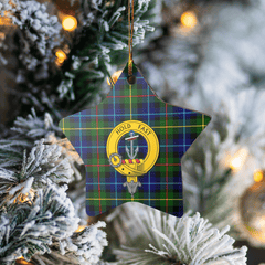 Clan Smith Modern Tartan Crest Star Ceramic Ornament VE62 Smith Modern Tartan Tartan Christmas