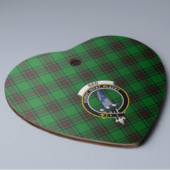 Clan Ged Tartan Crest Heart Ceramic Ornament SI78 Ged Tartan Tartan Christmas