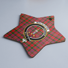 Clan MacAlister Modern Tartan Crest Star Ceramic Ornament CE17 MacAlister Modern Tartan Tartan Christmas
