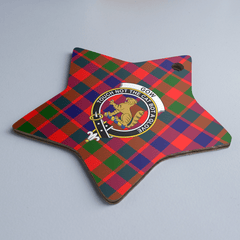 Clan Gow Modern Tartan Crest Star Ceramic Ornament OU10 Gow Modern Tartan Tartan Christmas