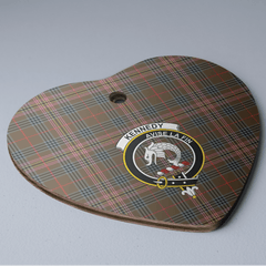 Clan Kennedy Weathered Tartan Crest Heart Ceramic Ornament BZ29 Kennedy Weathered Tartan Tartan Christmas