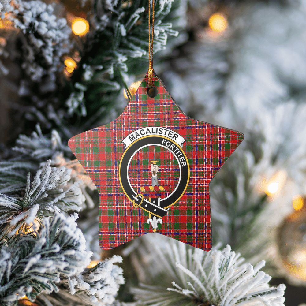 Clan MacAlister Modern Tartan Crest Star Ceramic Ornament CE17 MacAlister Modern Tartan Tartan Christmas