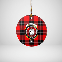 Clan Ramsay Modern Tartan Crest Round Ceramic Ornament UA91 Ramsay Modern Tartan Tartan Christmas