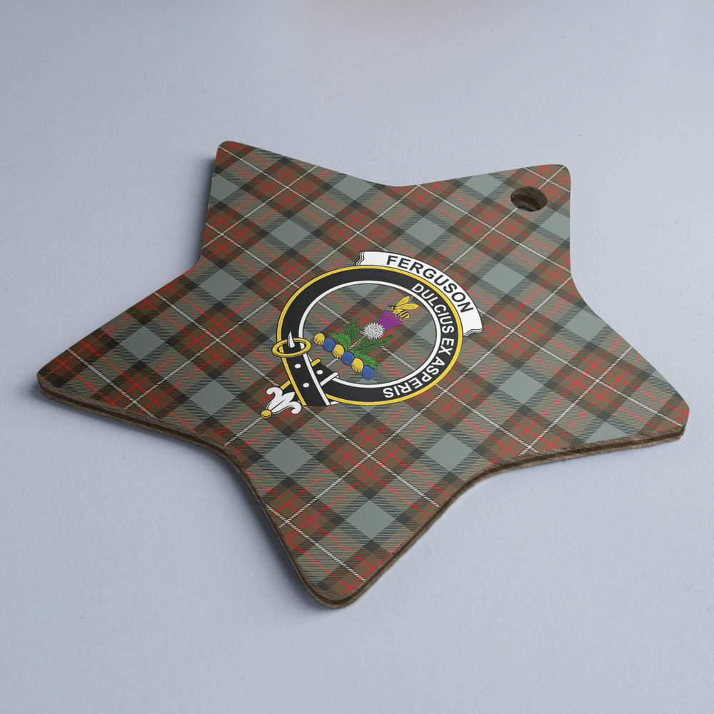 Clan Fergusson Weathered Tartan Crest Star Ceramic Ornament SF80 Fergusson Weathered Tartan Tartan Christmas