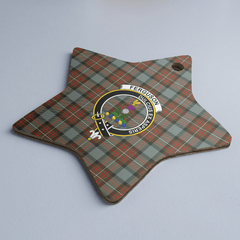 Clan Fergusson Weathered Tartan Crest Star Ceramic Ornament SF80 Fergusson Weathered Tartan Tartan Christmas