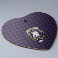 Clan Horsburgh Tartan Crest Heart Ceramic Ornament OU70 Horsburgh Tartan Tartan Christmas