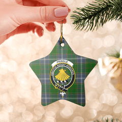 Clan Pringle Tartan Crest Star Ceramic Ornament OA14 Pringle Tartan Tartan Christmas