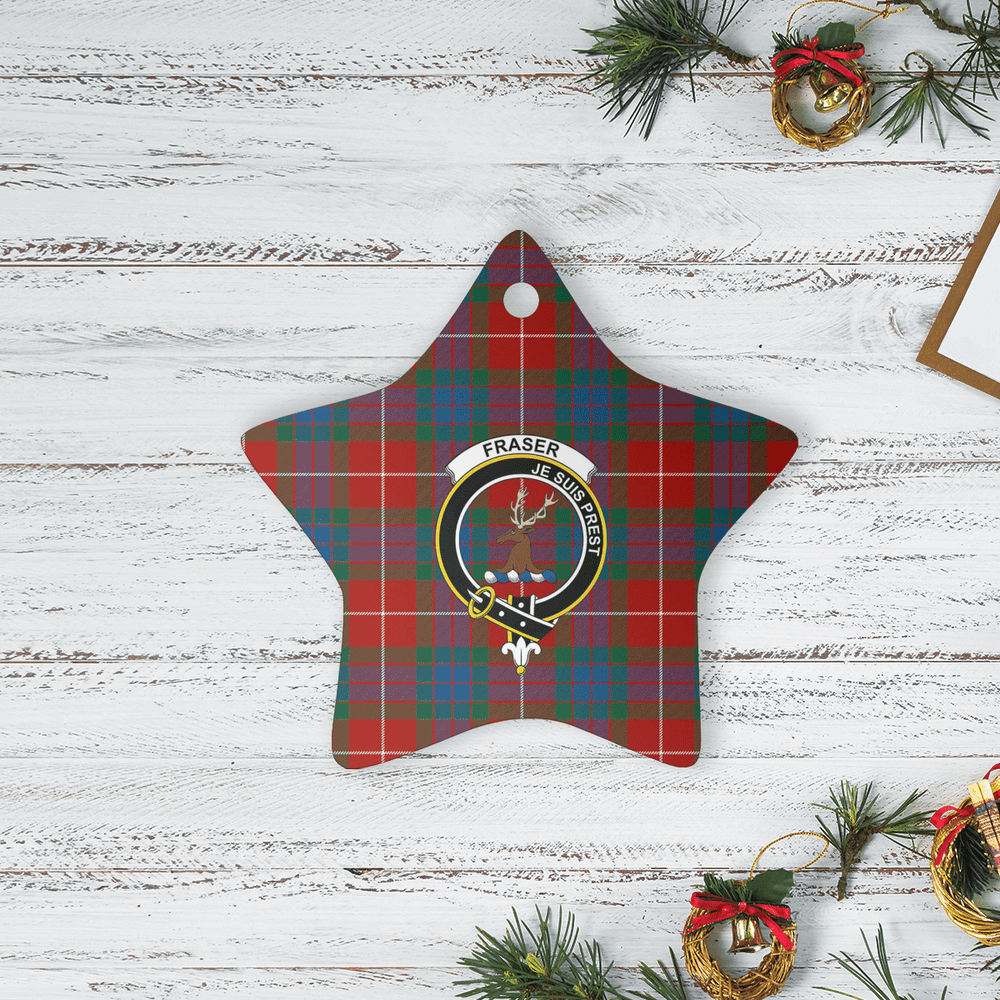 Clan Fraser Ancient Tartan Crest Star Ceramic Ornament LW94 Fraser Ancient Tartan Tartan Christmas