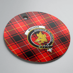 Clan MacIver Modern Tartan Crest Round Ceramic Ornament AN38 MacIver Modern Tartan Tartan Christmas