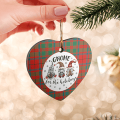 Clan McIlvian Tartan Tartan Crest Gnome Heart Ceramic Ornament UV44 McIlvian Tartan Tartan Christmas