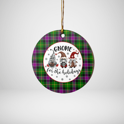 Clan Selkirk Tartan Tartan Crest Gnome Round Ceramic Ornament BQ39