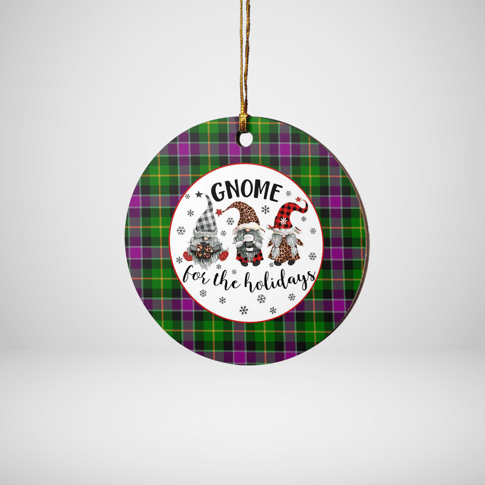 Clan Selkirk Tartan Tartan Crest Gnome Round Ceramic Ornament BQ39 Selkirk Tartan Tartan Christmas
