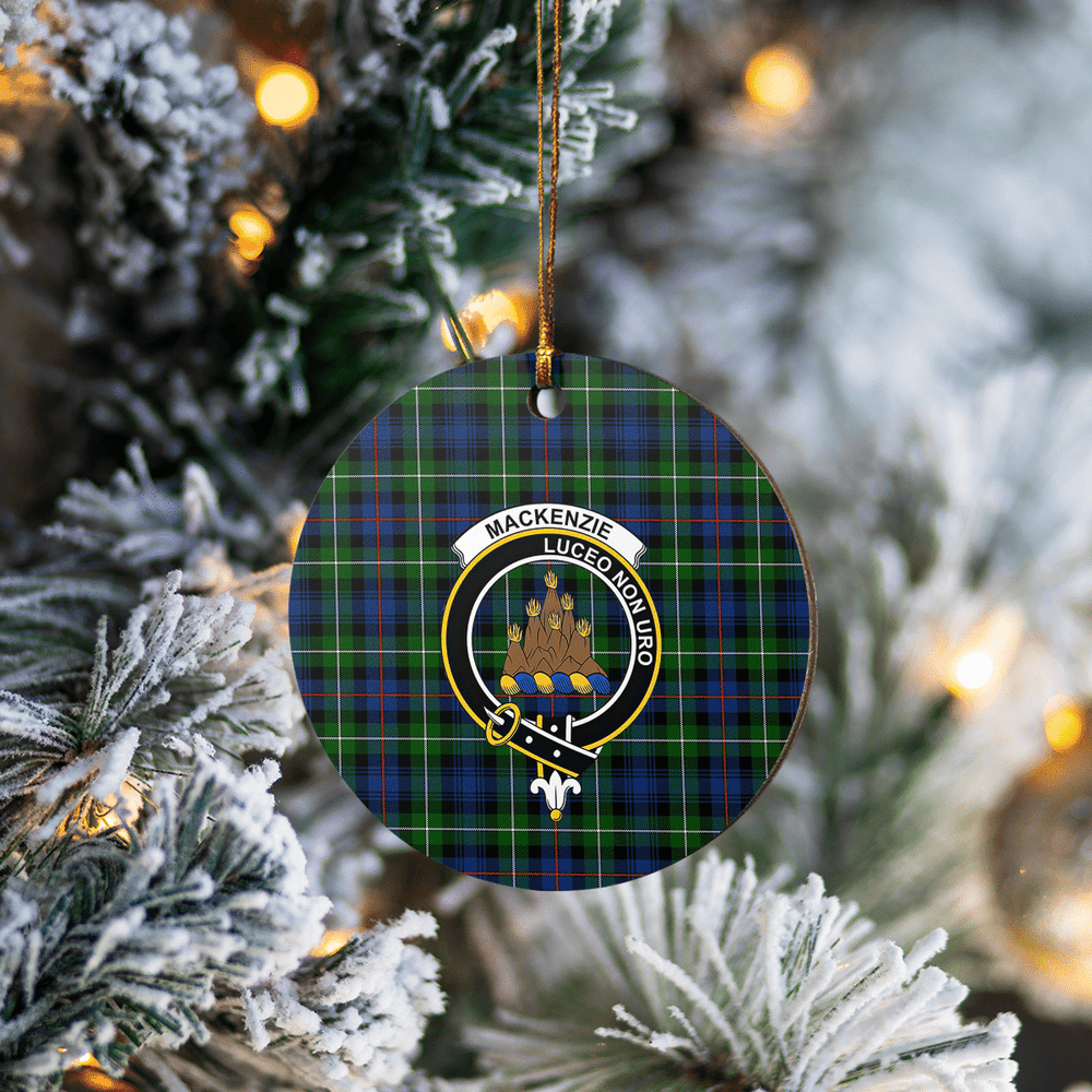 Clan MacKenzie Modern Tartan Crest Round Ceramic Ornament TK30 MacKenzie Modern Tartan Tartan Christmas