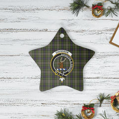 Clan Davidson Tulloch Dress Tartan Crest Star Ceramic Ornament DT17 Davidson Tulloch Dress Tartan Tartan Christmas