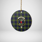 Clan Colquhoun Tartan Crest Round Ceramic Ornament RT32 Colquhoun Tartan Tartan Christmas