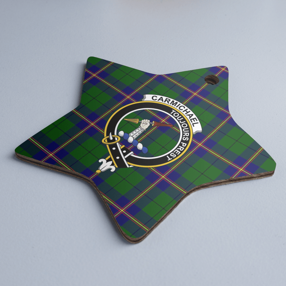 Clan Carmichael Modern Tartan Crest Star Ceramic Ornament RH77 Carmichael Modern Tartan Tartan Christmas