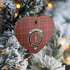 Clan MacAlister Modern Tartan Crest Heart Ceramic Ornament BT18 MacAlister Modern Tartan Tartan Christmas