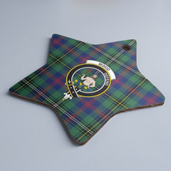 Clan Wood Modern Tartan Crest Star Ceramic Ornament OB32 Wood Modern Tartan Tartan Christmas