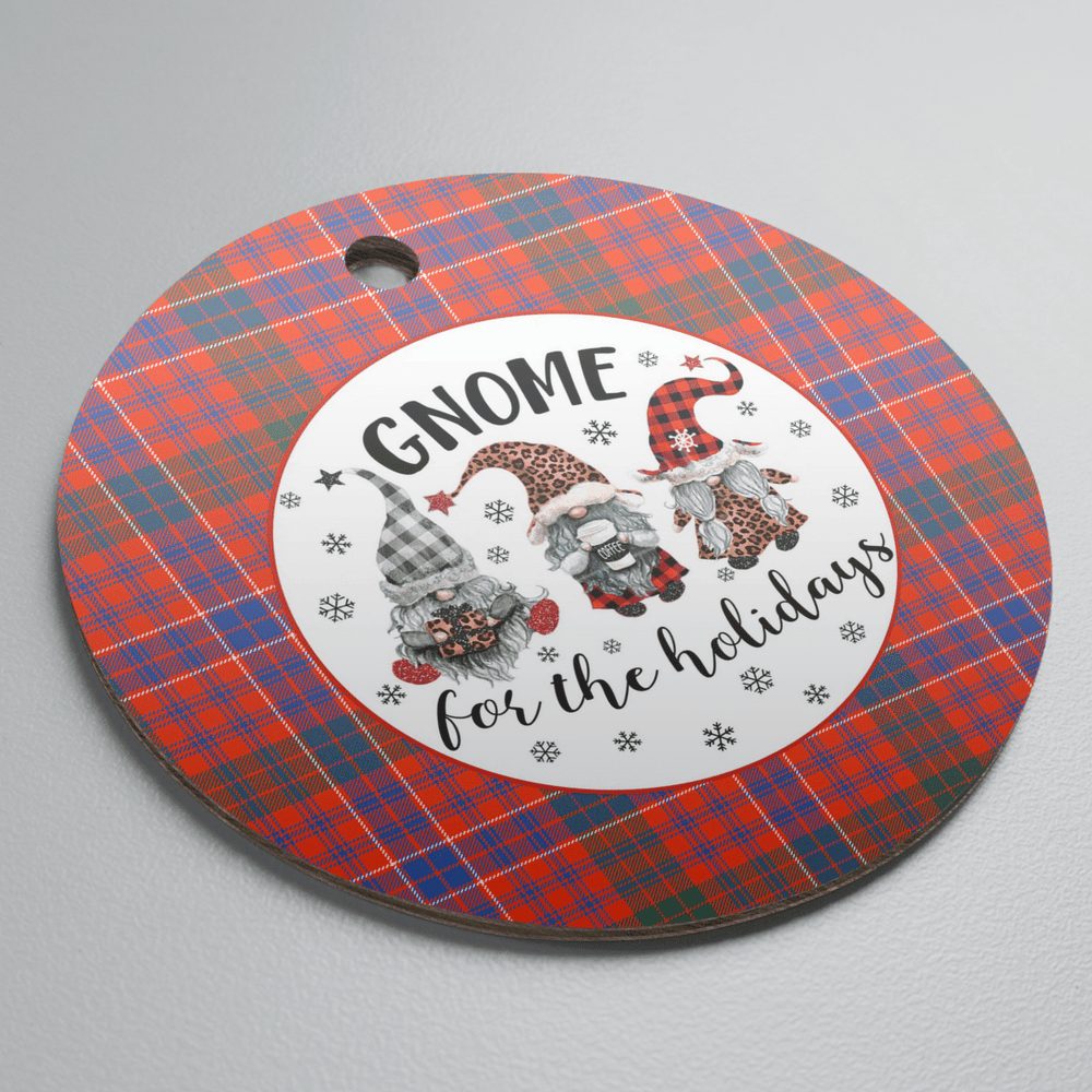 Clan MacRae Ancient Tartan Tartan Crest Gnome Round Ceramic Ornament QX55 MacRae Ancient Tartan Tartan Christmas