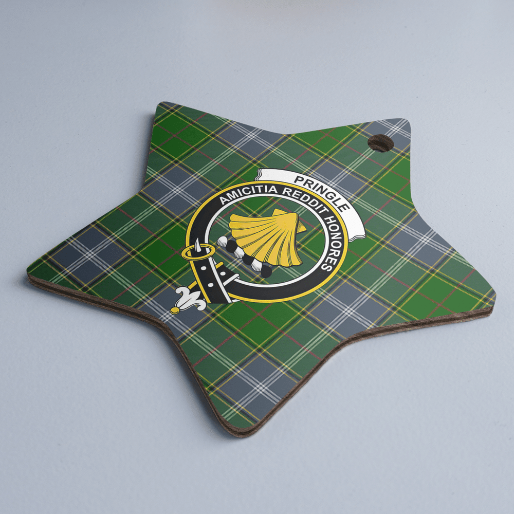 Clan Pringle Tartan Crest Star Ceramic Ornament OA14 Pringle Tartan Tartan Christmas