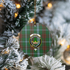 Clan Gayre Tartan Crest Round Ceramic Ornament DS39 Gayre Tartan Tartan Christmas