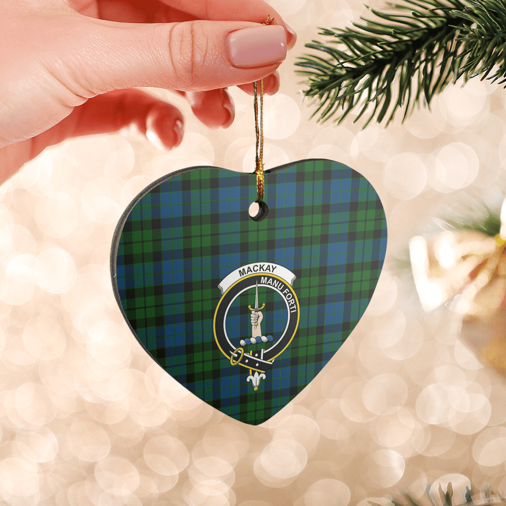 Clan MacKay ModernTartan Crest Heart Ceramic Ornament TW54 MacKay ModernTartan Tartan Christmas