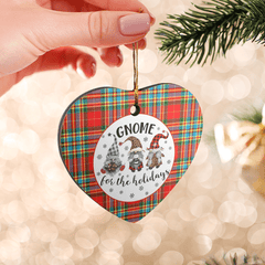 Clan Chattan Tartan Tartan Crest Gnome Heart Ceramic Ornament YV55 Chattan Tartan Tartan Christmas
