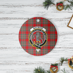 Clan MacBain Tartan Crest Round Ceramic Ornament TD16 MacBain Tartan Tartan Christmas