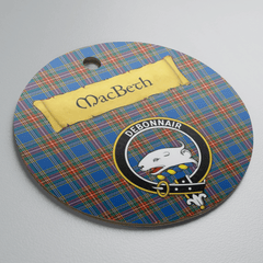Clan MacBeth Ancient Tartan Crest Round Ceramic Ornament GO24 MacBeth Ancient Tartan Tartan Christmas