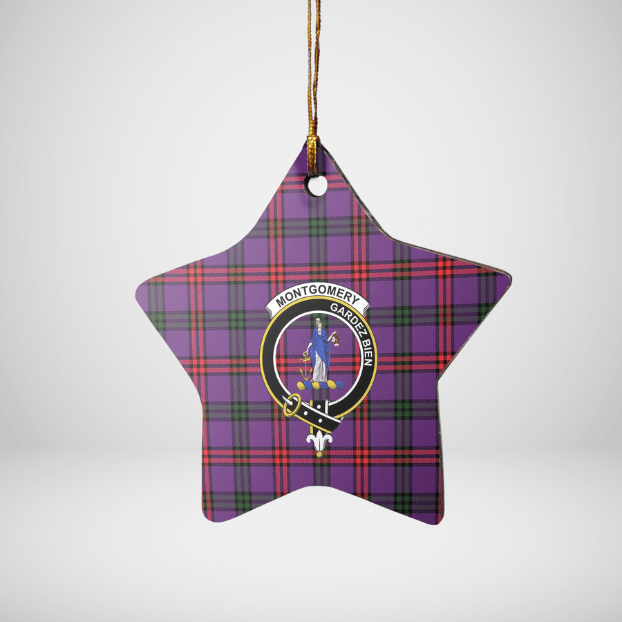 Clan Montgomery Modern Tartan Crest Star Ceramic Ornament UM26 Montgomery Modern Tartan Tartan Christmas