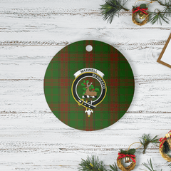 Clan Maxwell Hunting Tartan Crest Round Ceramic Ornament TZ46 Maxwell Hunting Tartan Tartan Christmas