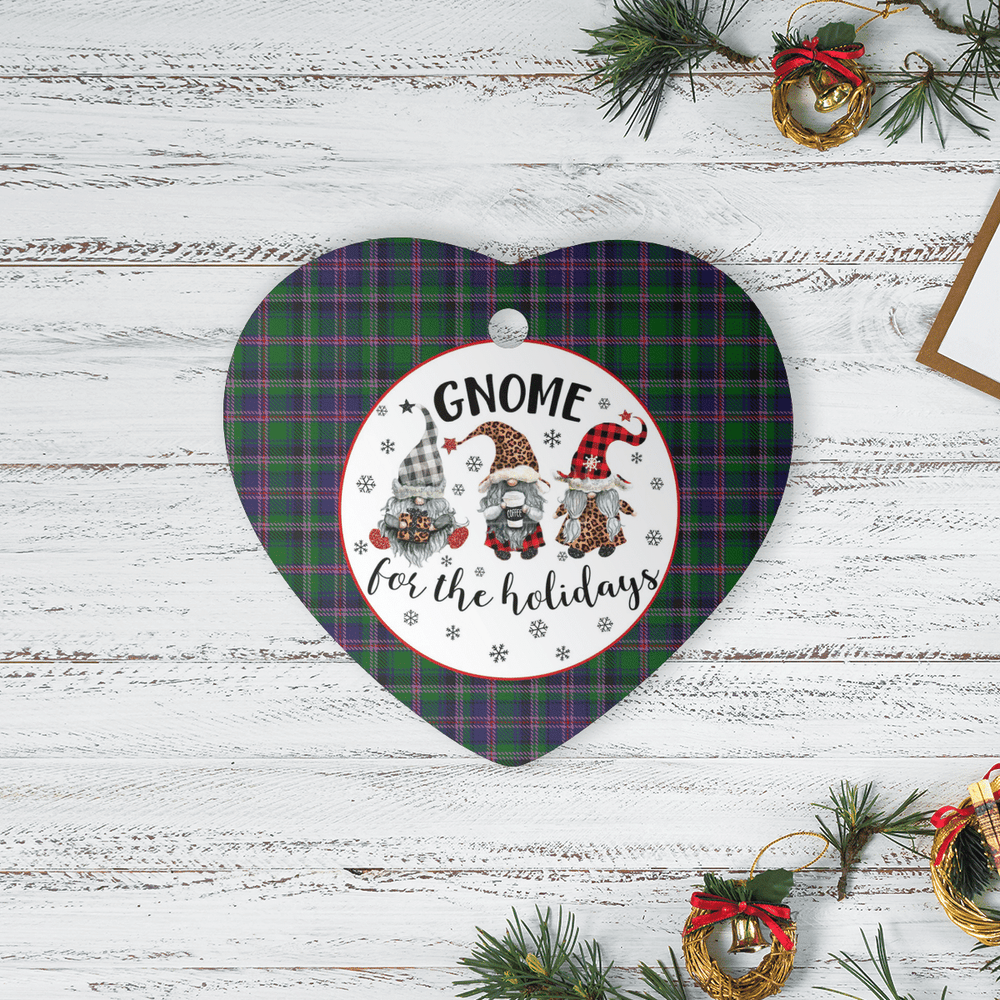 Clan Cooper Modern Tartan Tartan Crest Gnome Heart Ceramic Ornament QS58 Cooper Modern Tartan Tartan Christmas