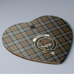 Clan Graham of Menteith Weathered Tartan Crest Heart Ceramic Ornament EX92 Graham of Menteith Weathered Tartan Tartan Christmas