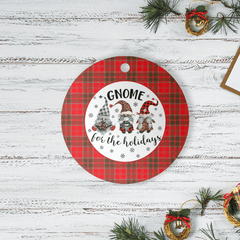 Clan Grant Weathered Tartan Tartan Crest Gnome Round Ceramic Ornament RH97 Grant Weathered Tartan Tartan Christmas