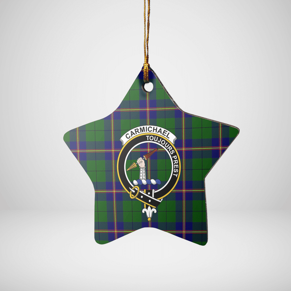 Clan Carmichael Modern Tartan Crest Star Ceramic Ornament RH77 Carmichael Modern Tartan Tartan Christmas