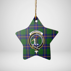 Clan Carmichael Modern Tartan Crest Star Ceramic Ornament RH77 Carmichael Modern Tartan Tartan Christmas