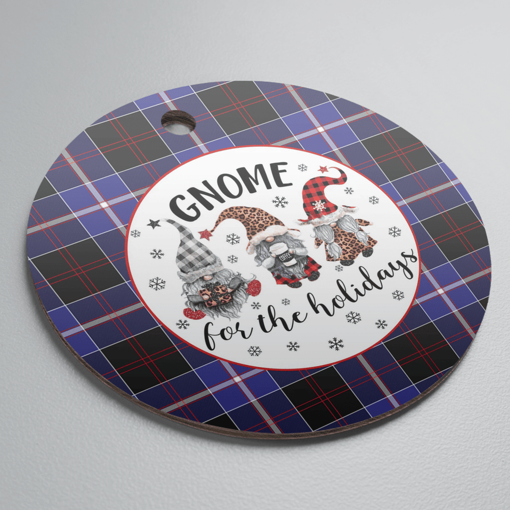 Clan Dunlop Modern Tartan Tartan Crest Gnome Round Ceramic Ornament NT33 Dunlop Modern Tartan Tartan Christmas