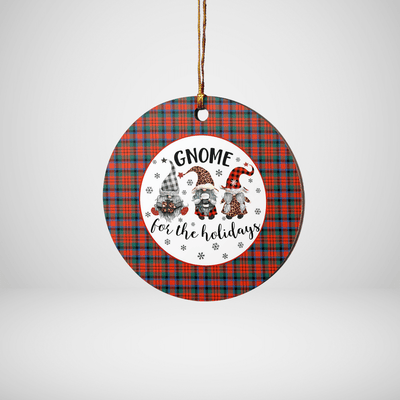 Clan MacDuff Ancient Tartan Tartan Crest Gnome Round Ceramic Ornament