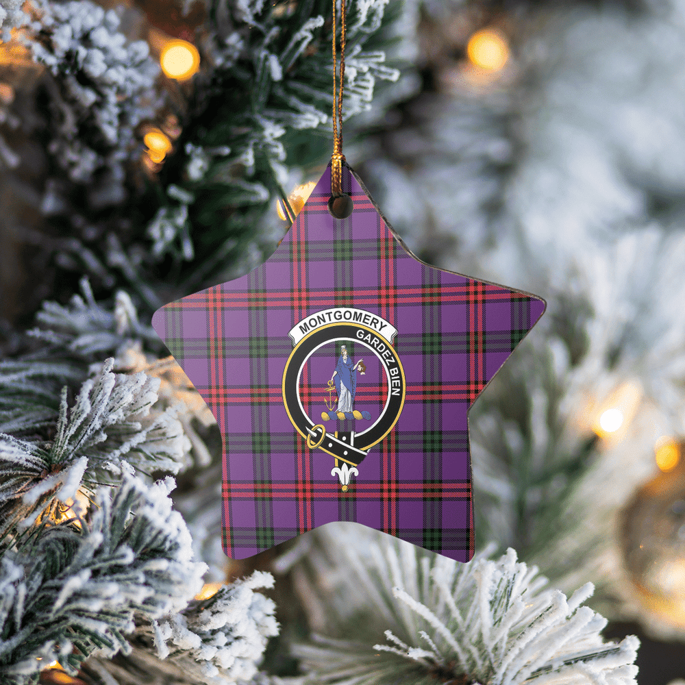 Clan Montgomery Modern Tartan Crest Star Ceramic Ornament UM26 Montgomery Modern Tartan Tartan Christmas