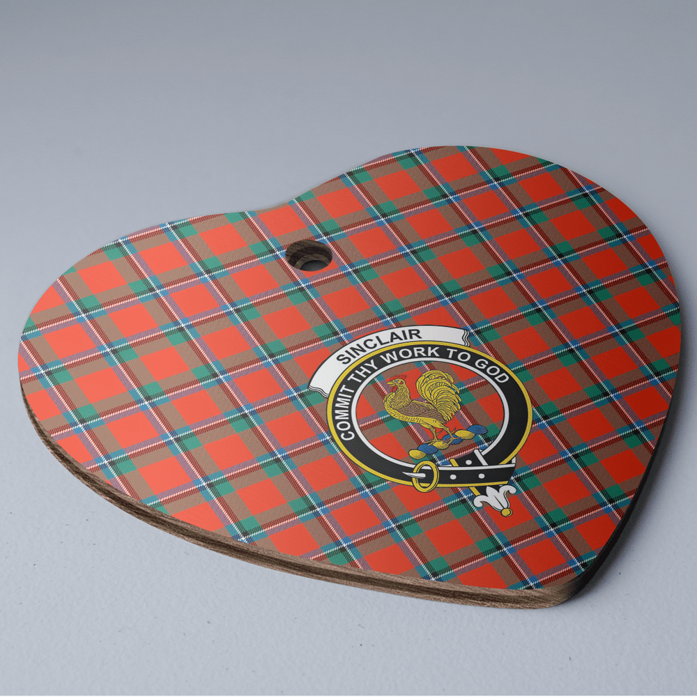 Clan Sinclair Ancient Tartan Crest Heart Ceramic Ornament BX72 Sinclair Ancient Tartan Tartan Christmas