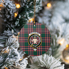 Clan MacFarlane Hunting Modern Tartan Crest Round Ceramic Ornament VM31 MacFarlane Hunting Modern Tartan Tartan Christmas