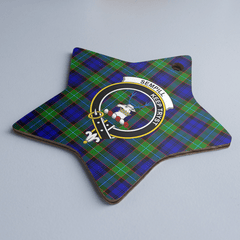Clan Sempill Modern Tartan Crest Star Ceramic Ornament QX89 Sempill Modern Tartan Tartan Christmas