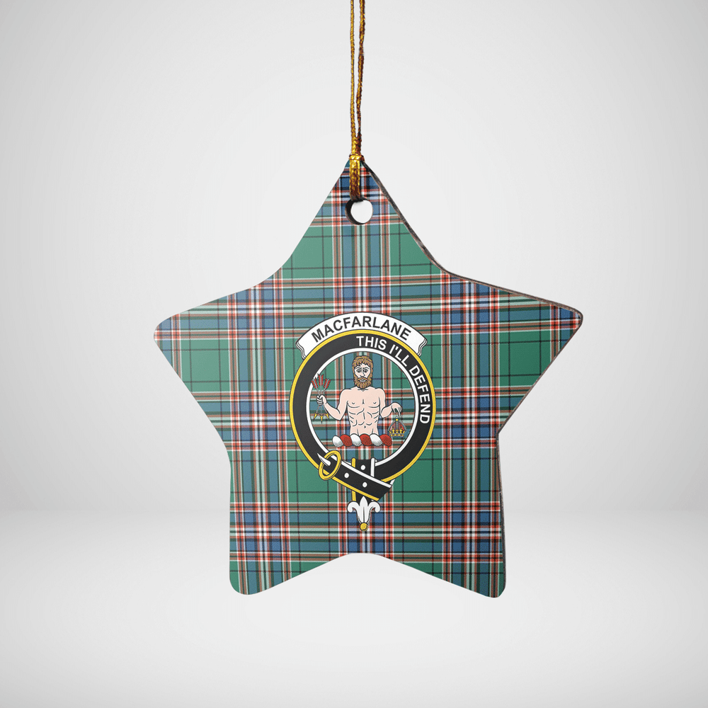 Clan MacFarlane Hunting Ancient Tartan Crest Star Ceramic Ornament KS25 MacFarlane Hunting Ancient Tartan Tartan Christmas