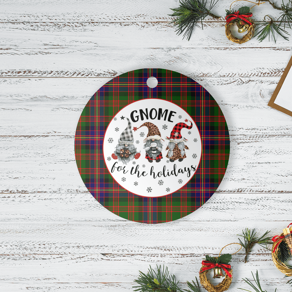 Clan Cochrane Modern Tartan Tartan Crest Gnome Round Ceramic Ornament PX40 Cochrane Modern Tartan Tartan Christmas