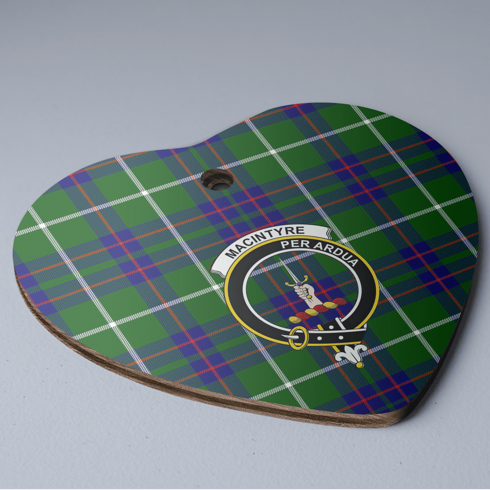Clan MacIntyre Hunting Modern Tartan Crest Heart Ceramic Ornament GM87 MacIntyre Hunting Modern Tartan Tartan Christmas